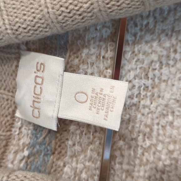 Chico's Longline Knitted Duster Open Front Cardigan Size 0 Wool Alpaca Aztec - Picture 2 of 7